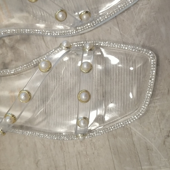 💕STEVE MADDEN💕 Nonii Clear Embelished Sandals ~ Clear 7 NWT - Picture 3 of 8